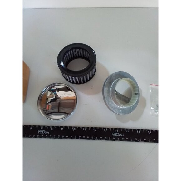 Chrome Air Cleaner Filter Filter 4" x 2" assembly for carburetor W/ 2 5/8" 2 5/1 - Picture 5 of 9
